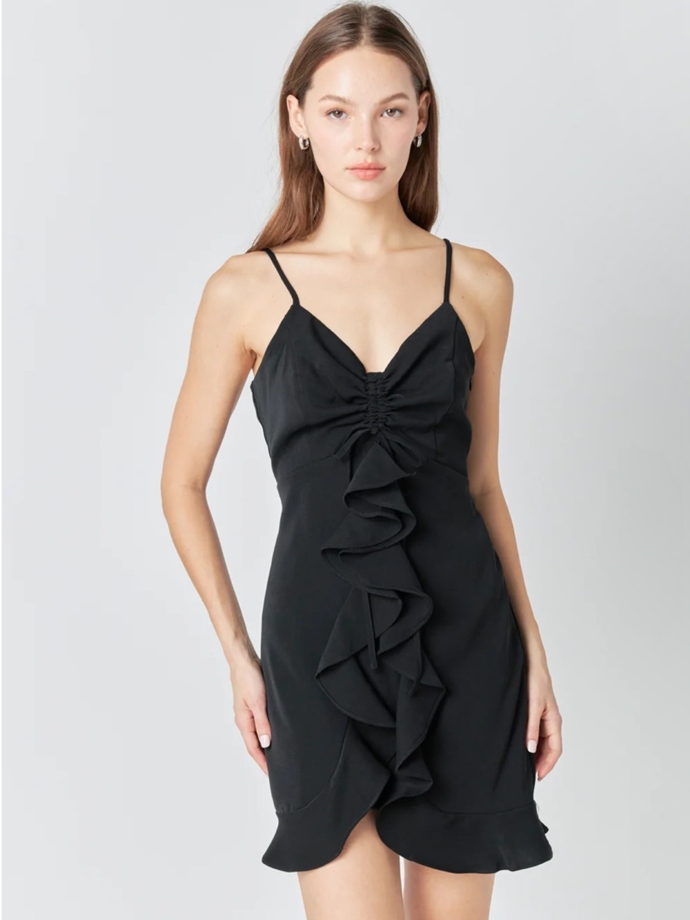 Endless Rose Black Ruffled Slip Mini Dress ❤️❤️